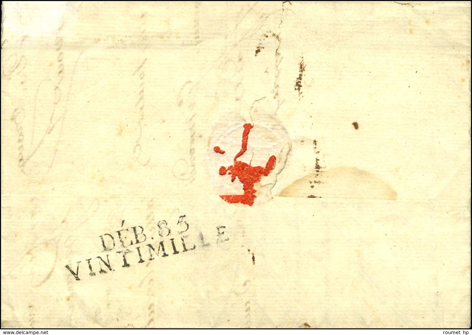 DEB. 85 / VINTIMILLE Sur Lettre Avec Texte Daté De Paris Pour San Remo Le 17 Septembre 1817. - SUP. - 1792-1815 : Departamentos Conquistados