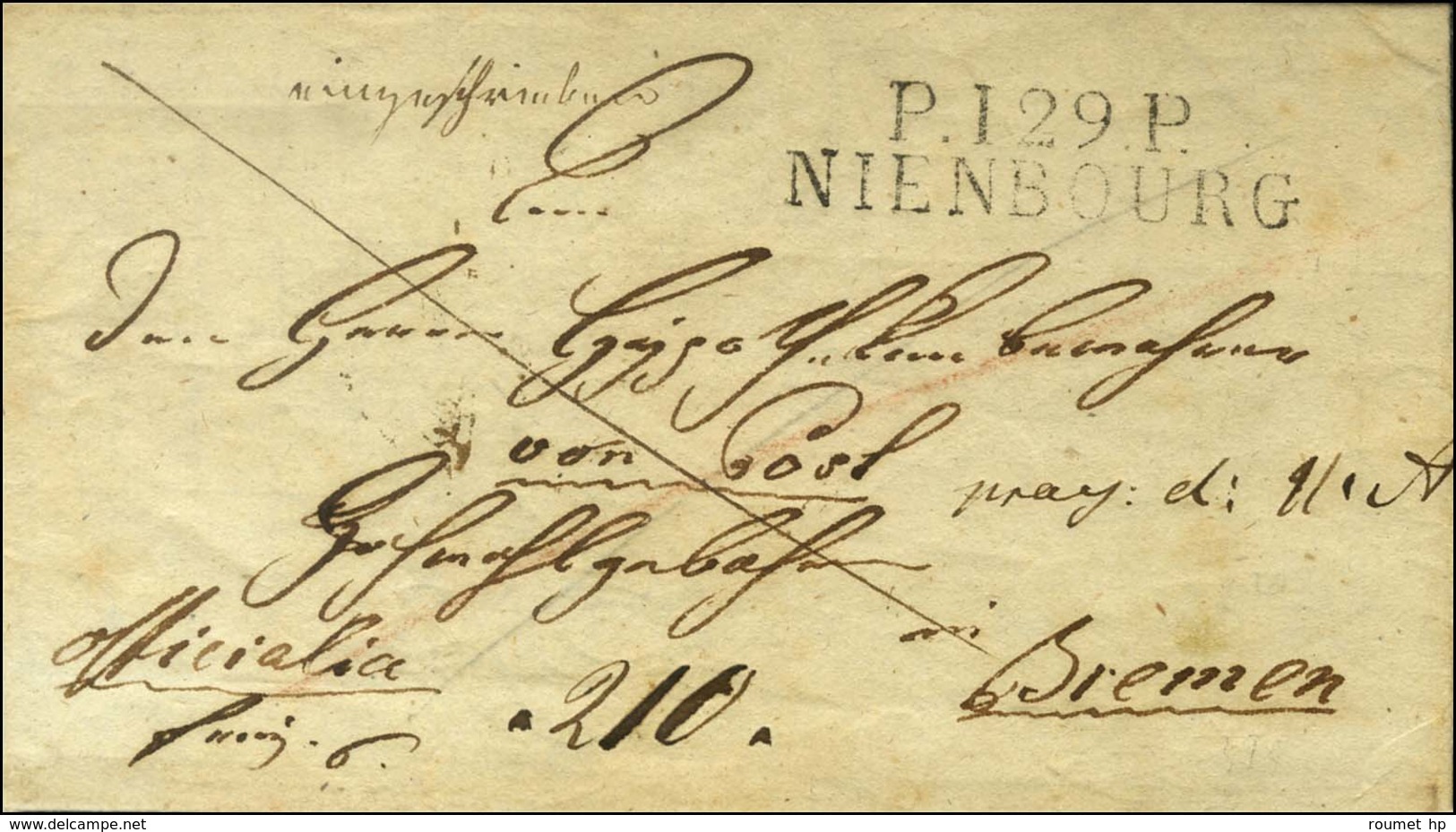 P.129.P. / MIENBOURG Sur Lettre Avec Texte Daté 1812. - SUP. - R. - 1792-1815: Départements Conquis