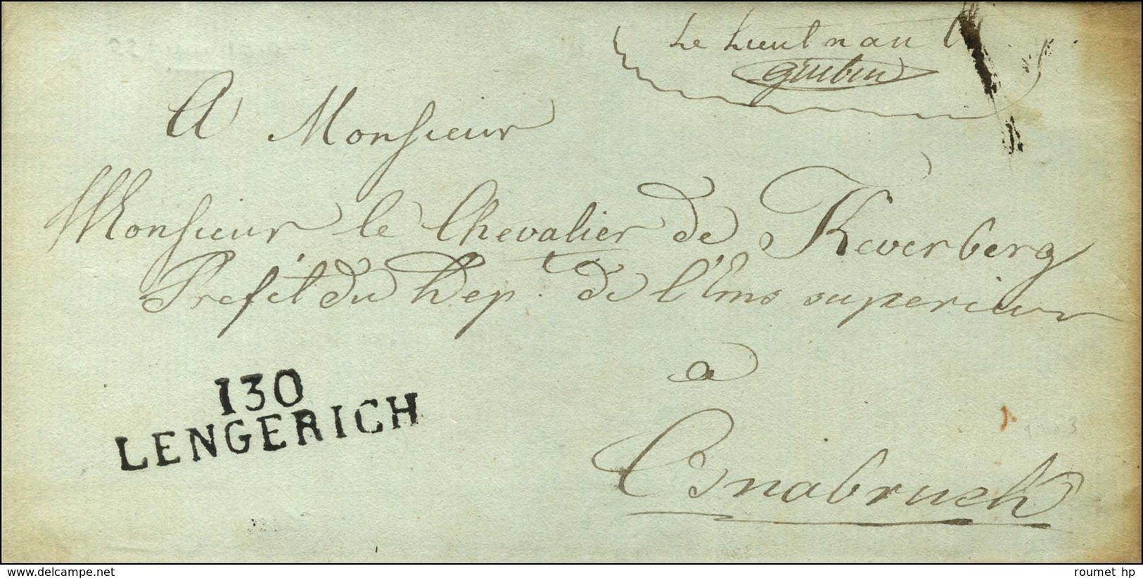 130 / LENGERICH Sur Lettre Avec Texte Daté 1812. - SUP. - R. - 1792-1815: Départements Conquis