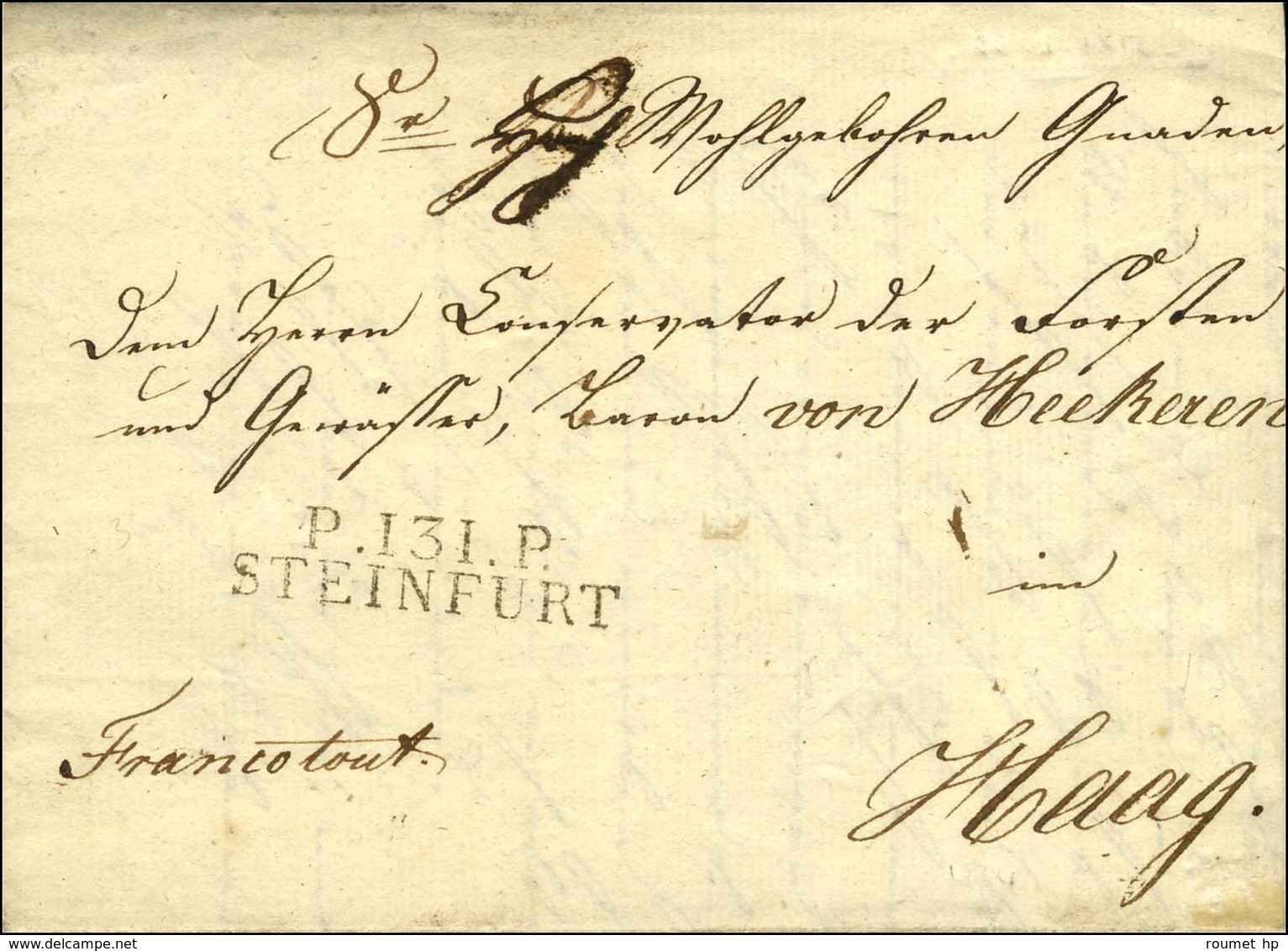 P.131.P. / STEINFURT Sur Lettre Avec Texte Daté 1812. - SUP. - R. - 1792-1815: Départements Conquis