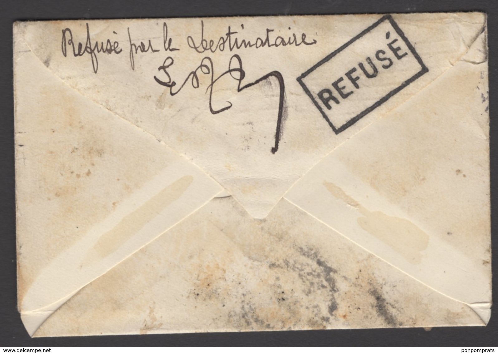 RRR PARIS  MEUSE: Enveloppe Mignonette Avec 2Fr Orange + 10c Banderolle Oblt CàD Type 84 BAR-LE-DUC Voir Déscription !!! - 1859-1959 Lettres & Documents