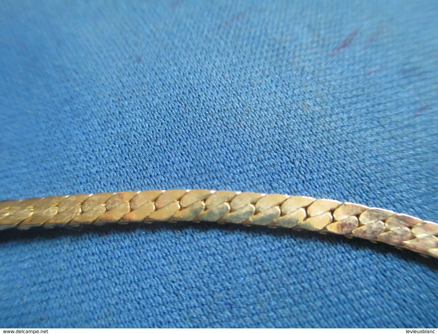 Bijou Fantaisie/Collier Mailles Plates Dorées Avec Pendentif Verroterie  Diamants-rubis/Bonne Soirée/Vers 1980    BIJ100 - Sonstige & Ohne Zuordnung