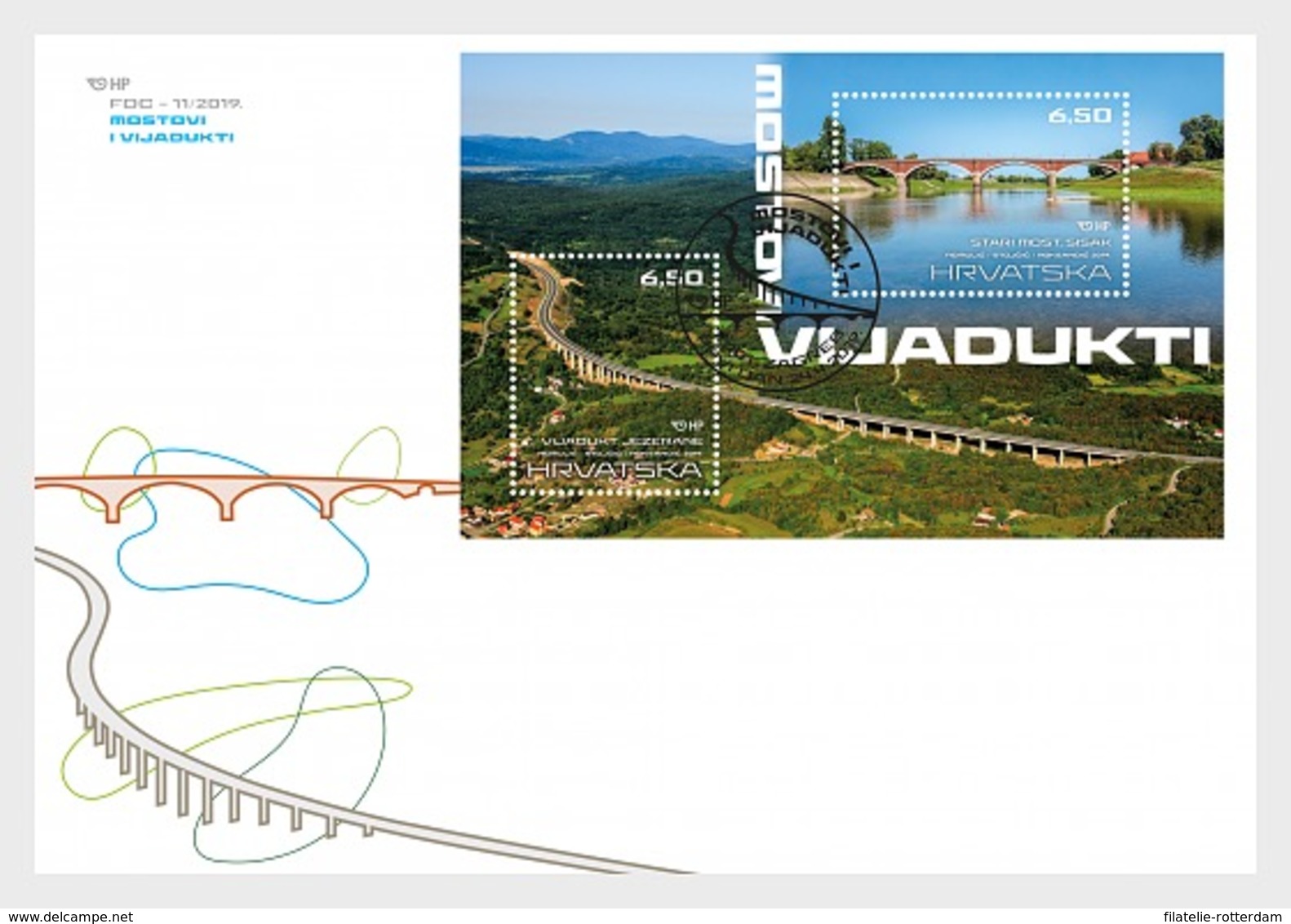 Kroatië / Croatia - Postfris/MNH - FDC Sheet Bruggen En Viaducten 2019 - Kroatië