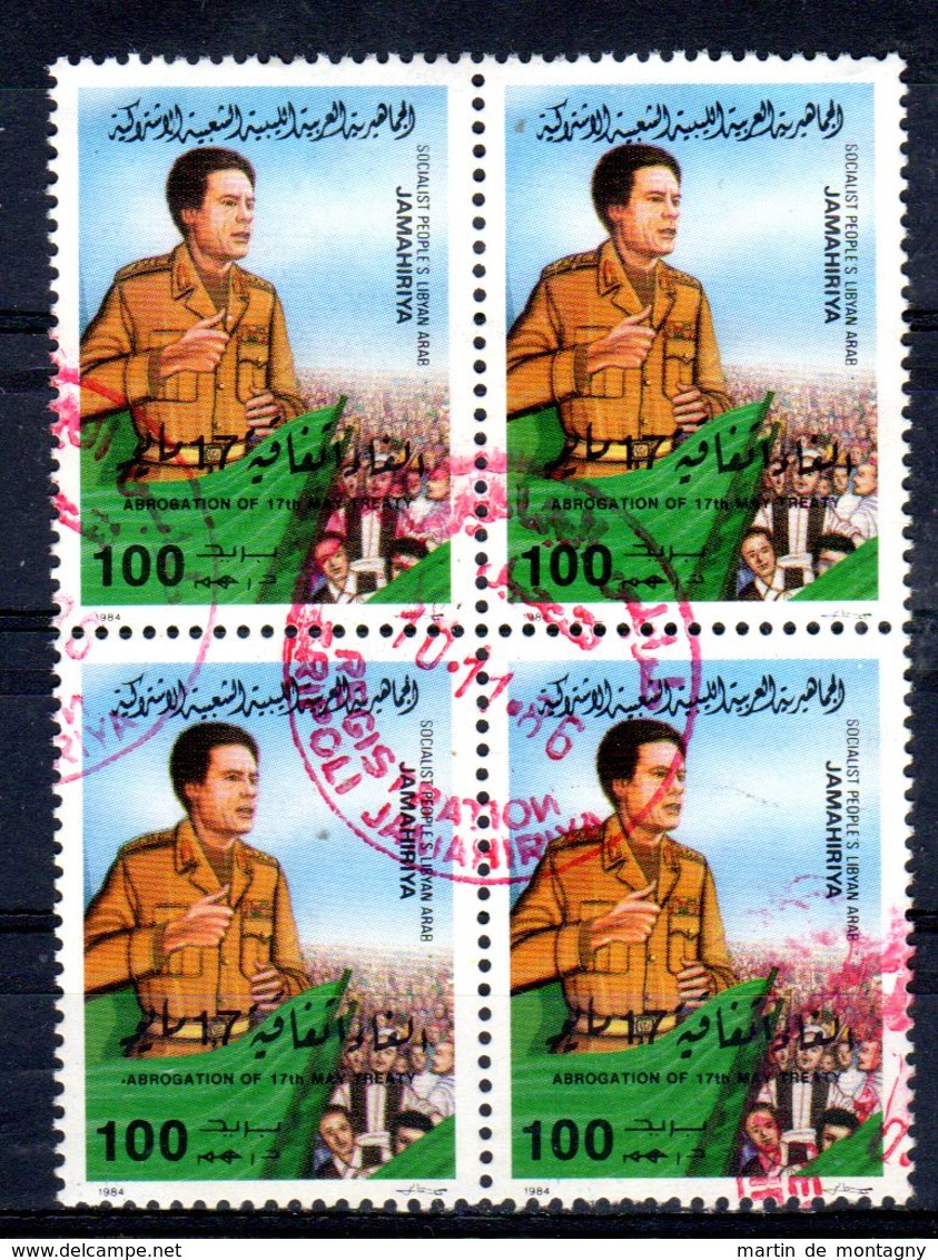 17.5.1984; Ghadaffi - Vertragswiderruf; Mi-Nr. 1344 Im 4er-Block, Oblitéré - Gestempelt, Los 51249 - Jumping