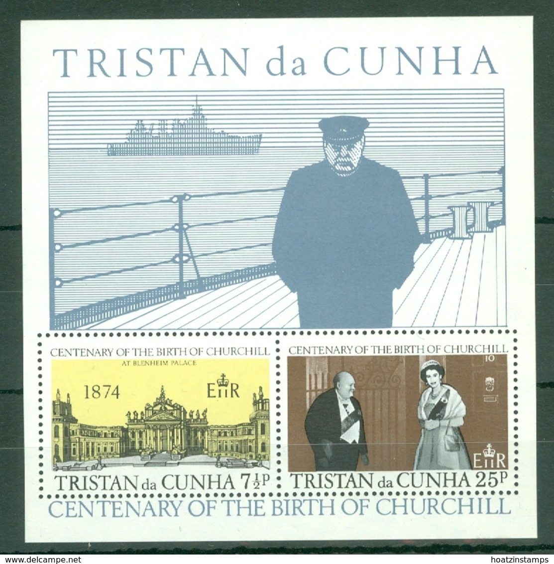 Tristan Da Cunha: 1974   Churchill Birth Centenary  M/S   MNH - Tristan Da Cunha