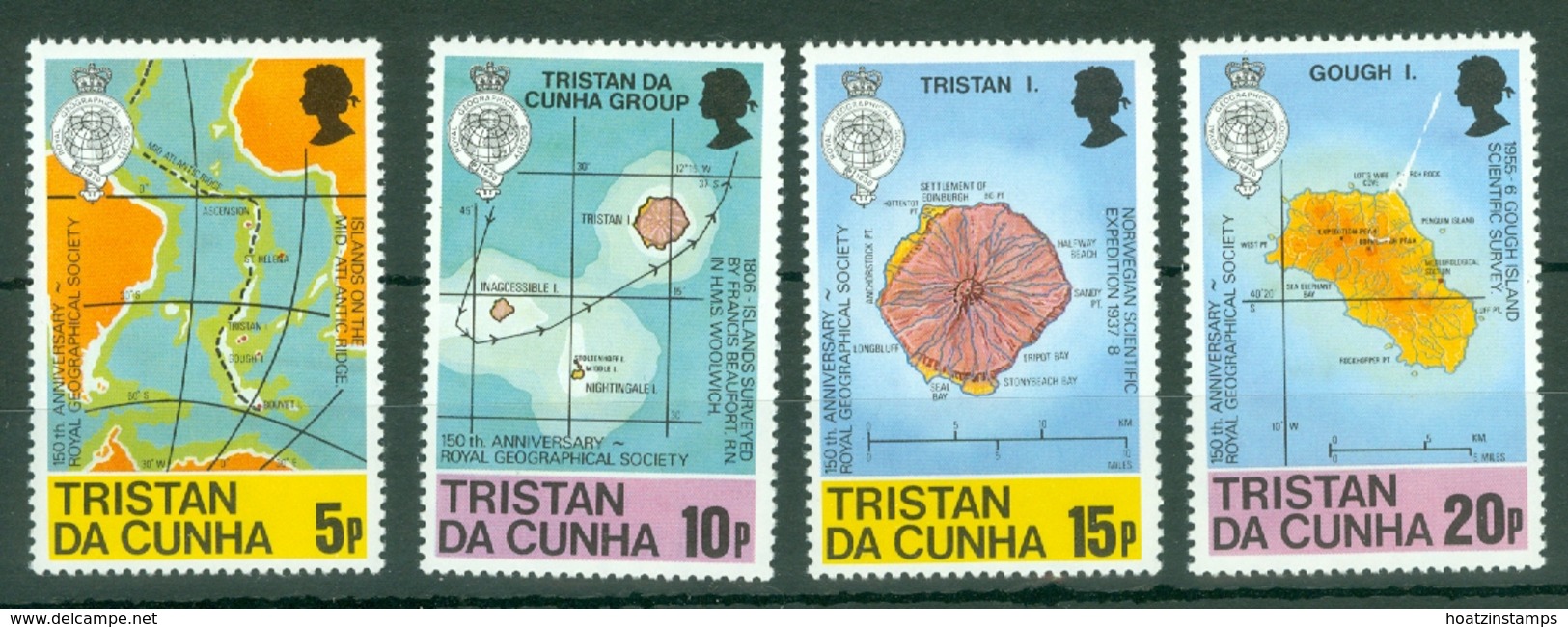 Tristan Da Cunha: 1980   150th Anniv Of Royal Geographical Society - Maps   MNH - Tristan Da Cunha