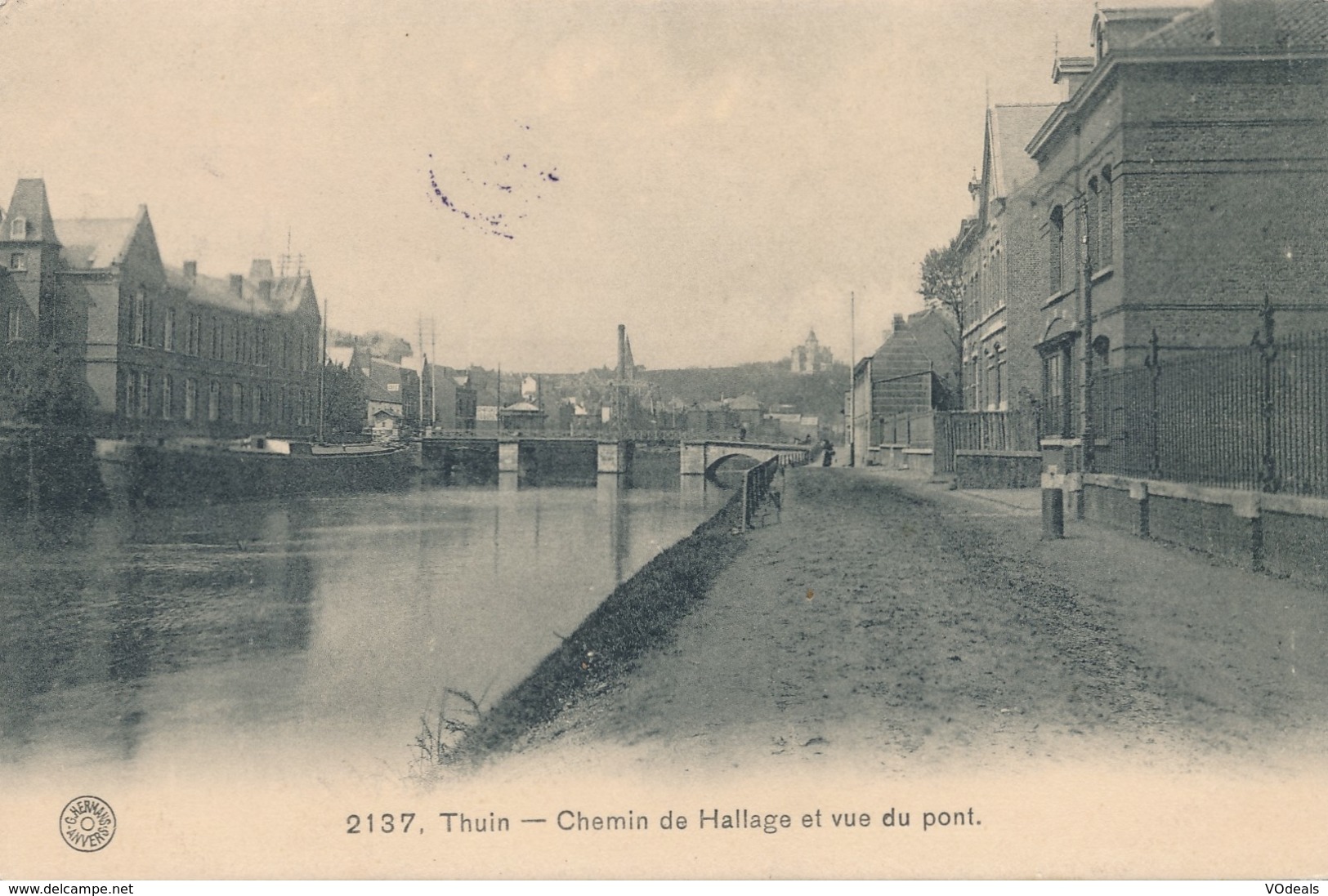 CPA - Belgique - Thuin - Chemin De Hallage Et Vue Du Pont - Thuin