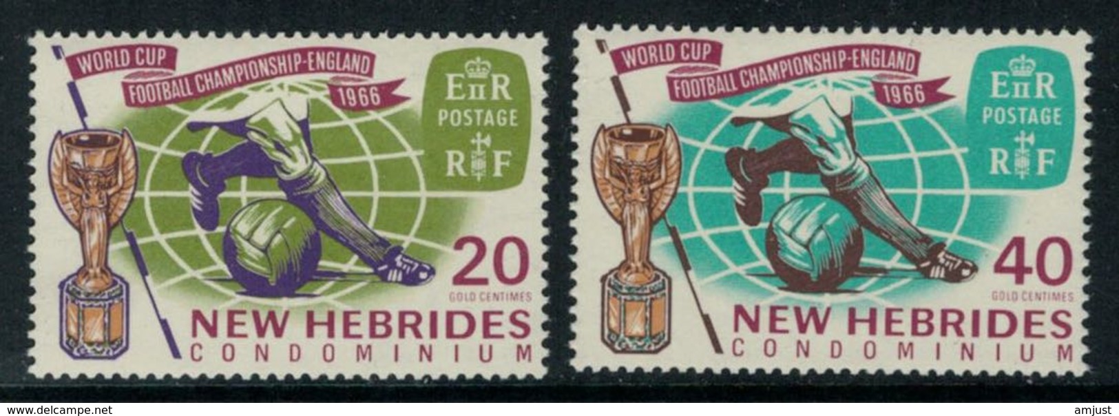 New Hebrides // 1960-1980 // 1966 // Coupe Du Monde Footballl Timbres Neufs** MNH No. Y&T 237-238 - Neufs