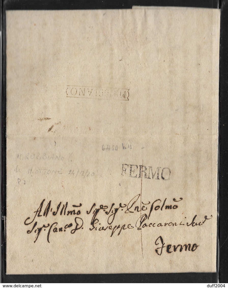 DA MONTERUBBIANO A FERMO - 21.9.1820. - 1. ...-1850 Prephilately