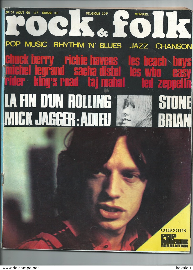 ROCK &  FOLK N°31 1969  MICK JAGGER  LES WHO LED ZEPPELIN - Muziek