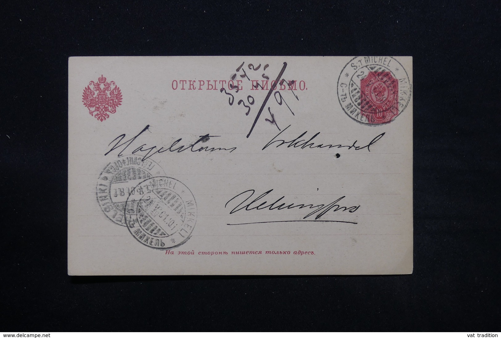 FINLANDE - Carte De Correspondance De Saint Michel En 1901 ( Administration Russe ) - L 28075 - Storia Postale