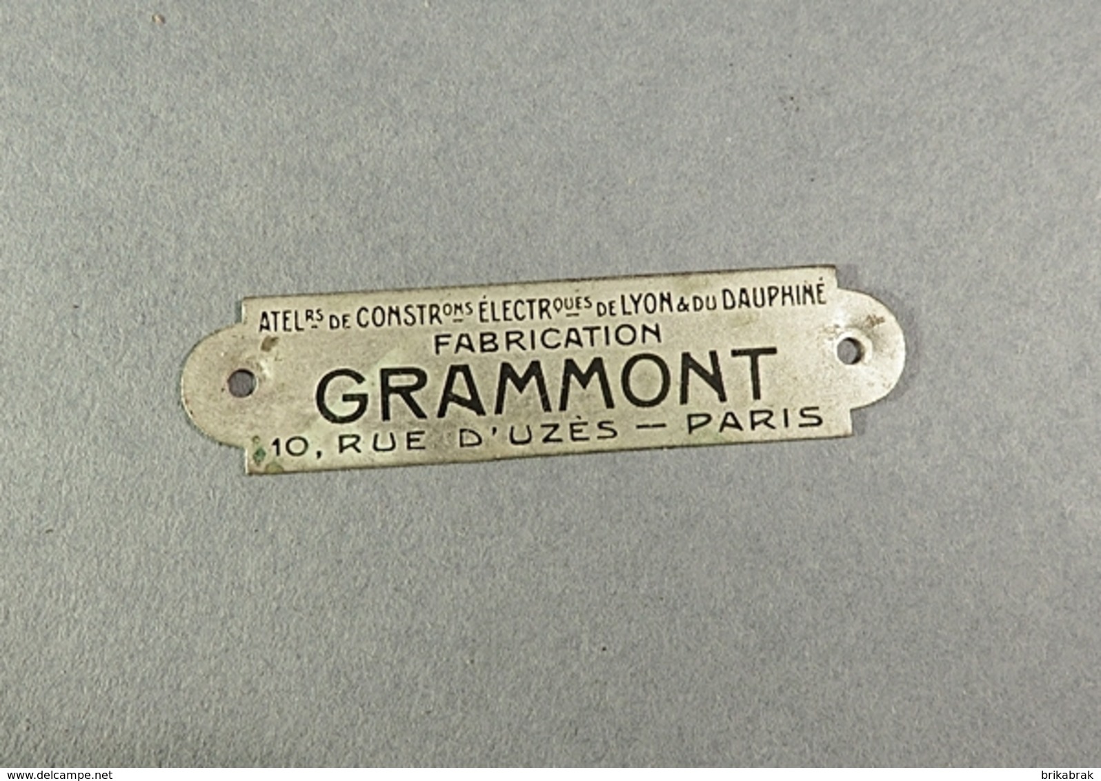 PLAQUE DE TELEPHONE GRAMMONT EN LAITON + Téléphonie Communication Colombes - Telefontechnik