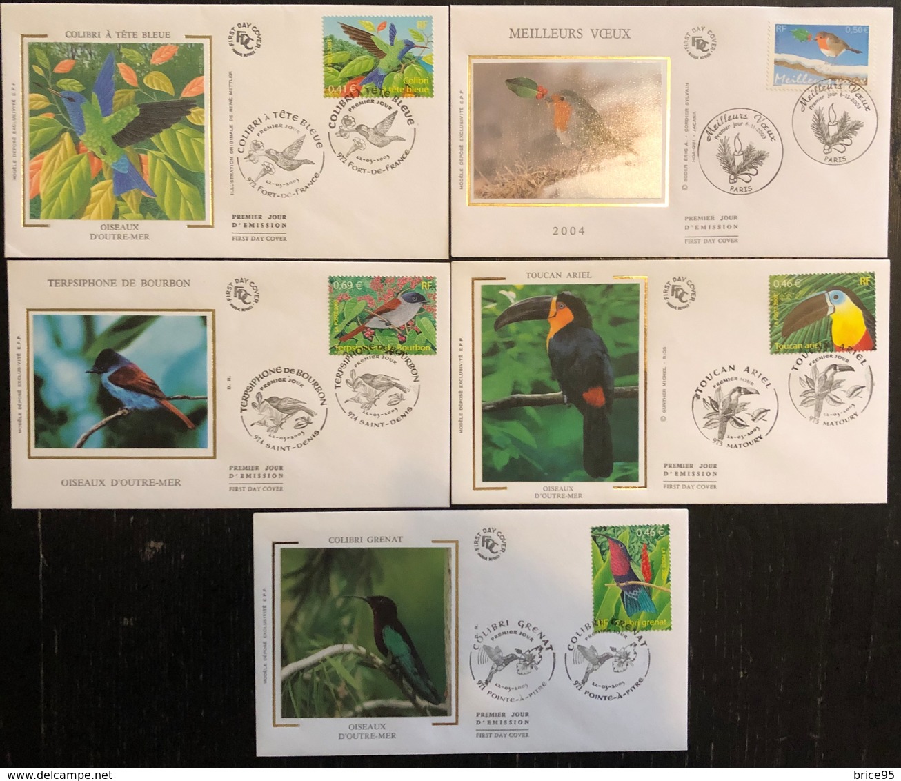 France FDC - Premier Jour - Lot De 5 FDC - Thématique Animaux - 2003 - 2000-2009