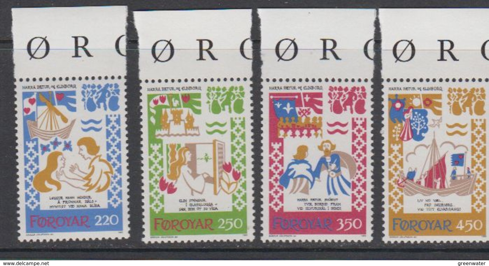 Faroe Islands 1982 Medieval Balad 4v ** Mnh (42571F) - Faeroër