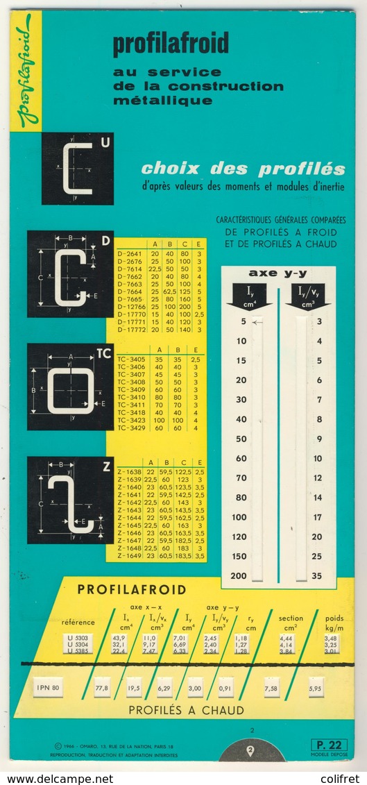 Abaques - OMARO -          Profilafroid (Carton) - Autres Plans