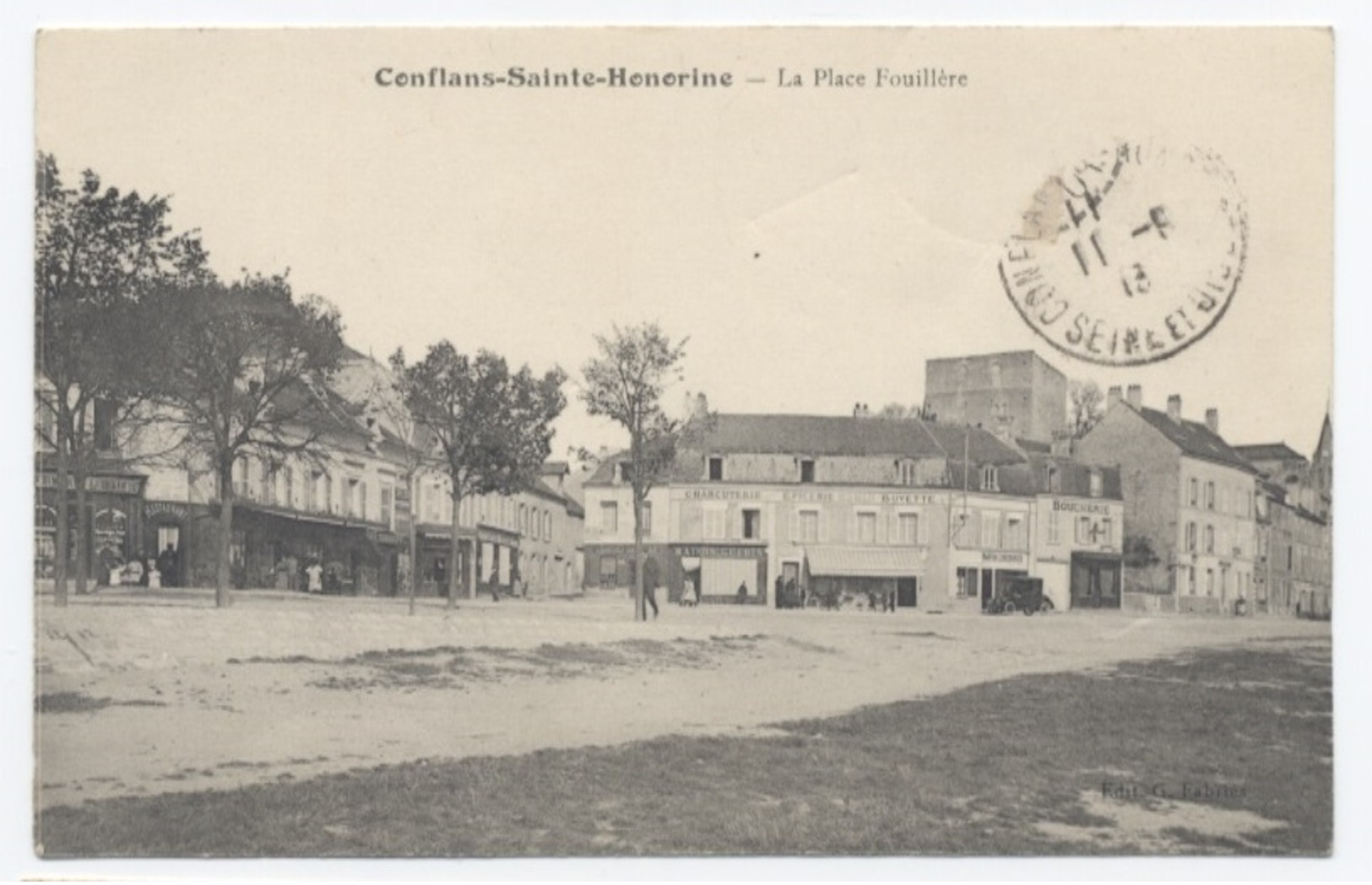 78 --CONFLANS SAINTE HONORINE -PLACE FOUILLERE  -RECTO / VERSO-- B56 - Conflans Saint Honorine