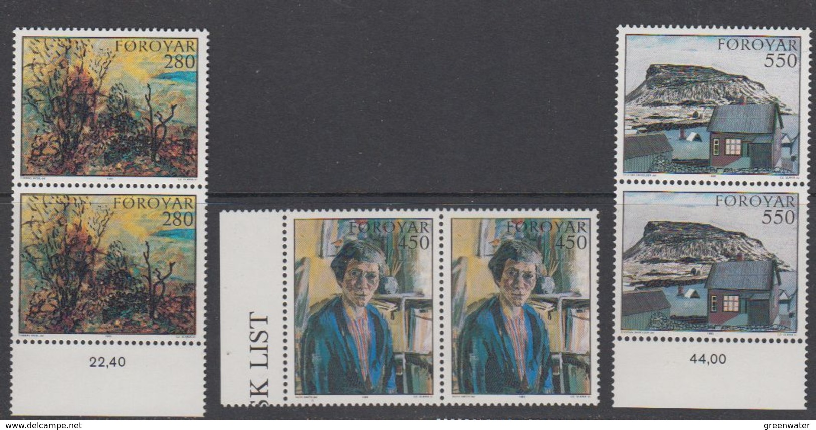 Faroe Islands 1985 Paintings 3v (pair) ** Mnh (42573) - Faeroër