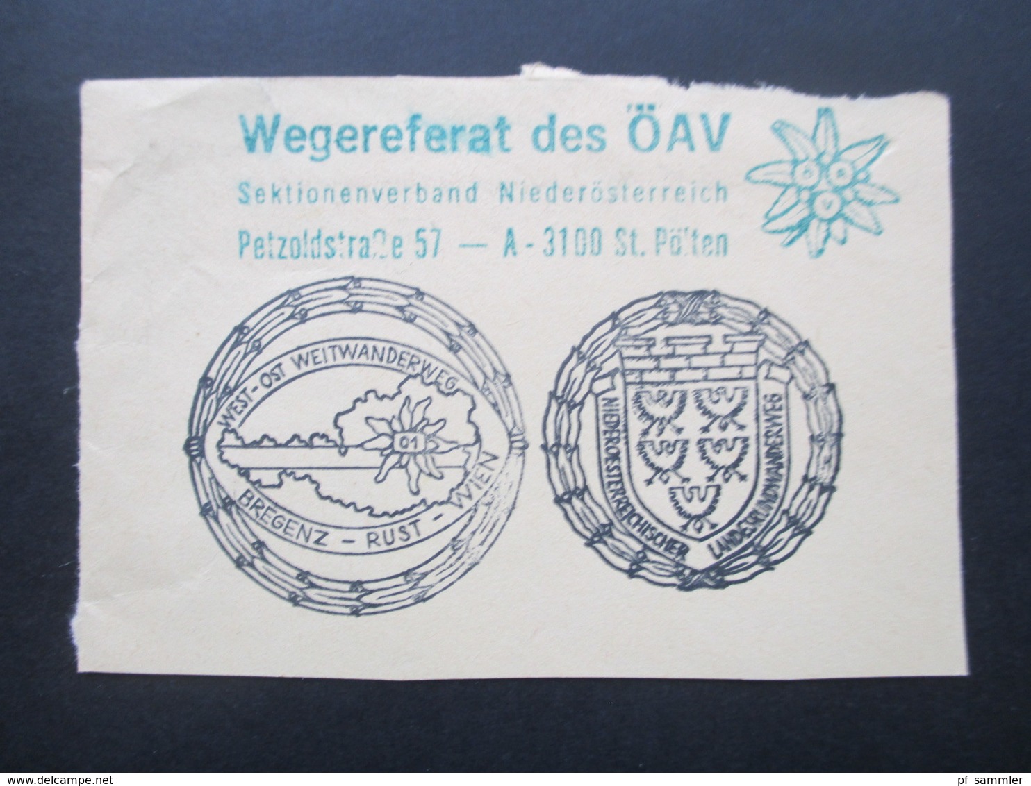 Österreich 1960er Jahre SST West - Ost - Weitwanderweg Bregenz - Rust - Wien Wegereferat Des ÖAV Niederösterreich - Lettres & Documents