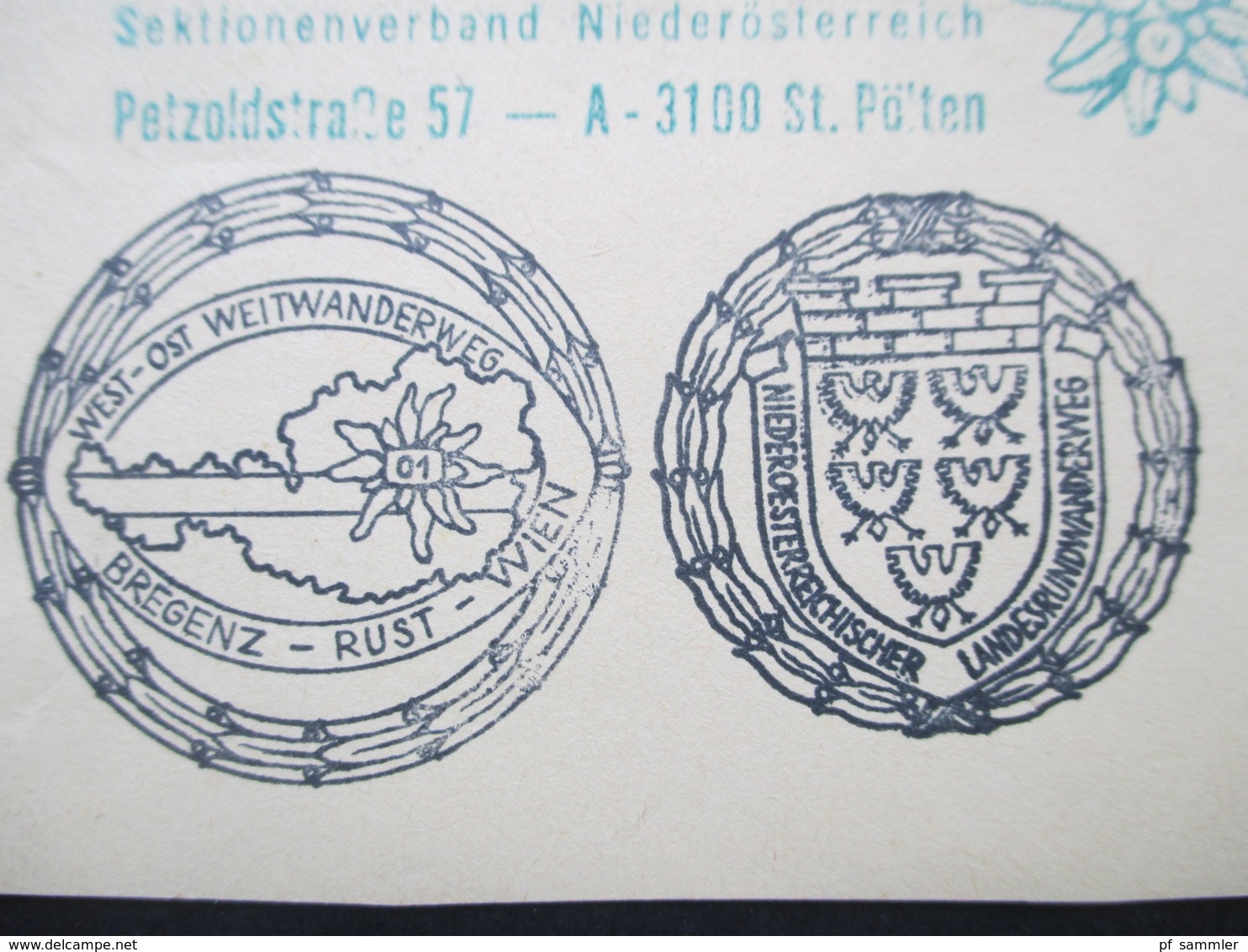 Österreich 1960er Jahre SST West - Ost - Weitwanderweg Bregenz - Rust - Wien Wegereferat Des ÖAV Niederösterreich - Lettres & Documents