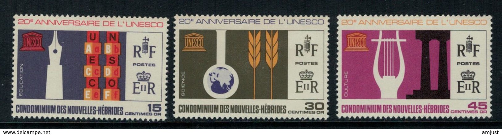 Nouvelles Hébrides // 1960-1980 // 1966 // 20ème Anniversaire De L'UNESCO Timbres Neufs** MNH No. Y&T 249-251 - Neufs