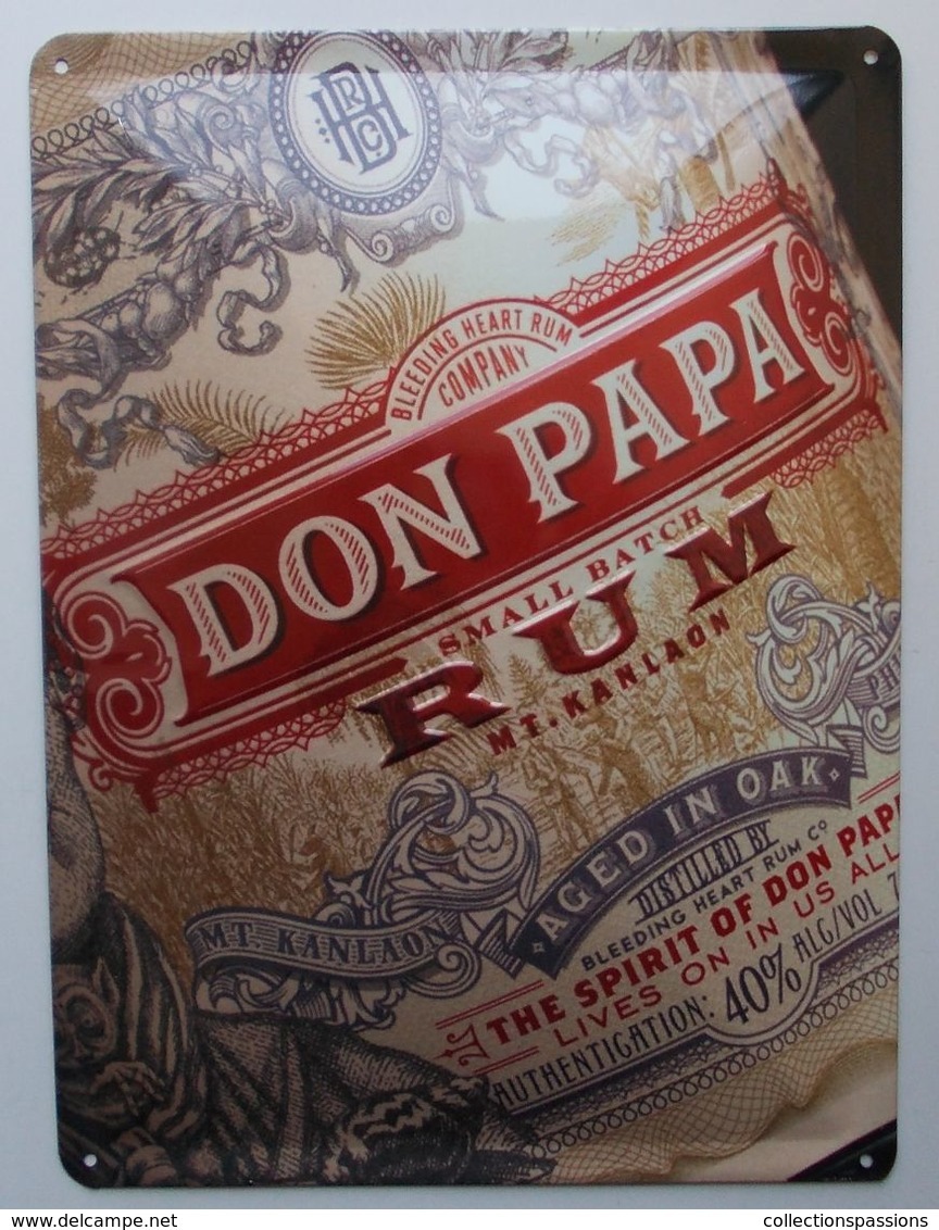 - Plaque Publicitaire En Tôle. RHUM - DON PAPA - - Plaques En Tôle (après 1960)