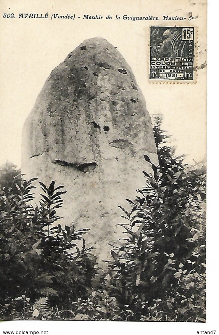 CPA  Phototypie JEHLY-POUPIN-MORTAGNE 1931 / 85 AVRILLE Menhir De La Guignardière - Autres & Non Classés