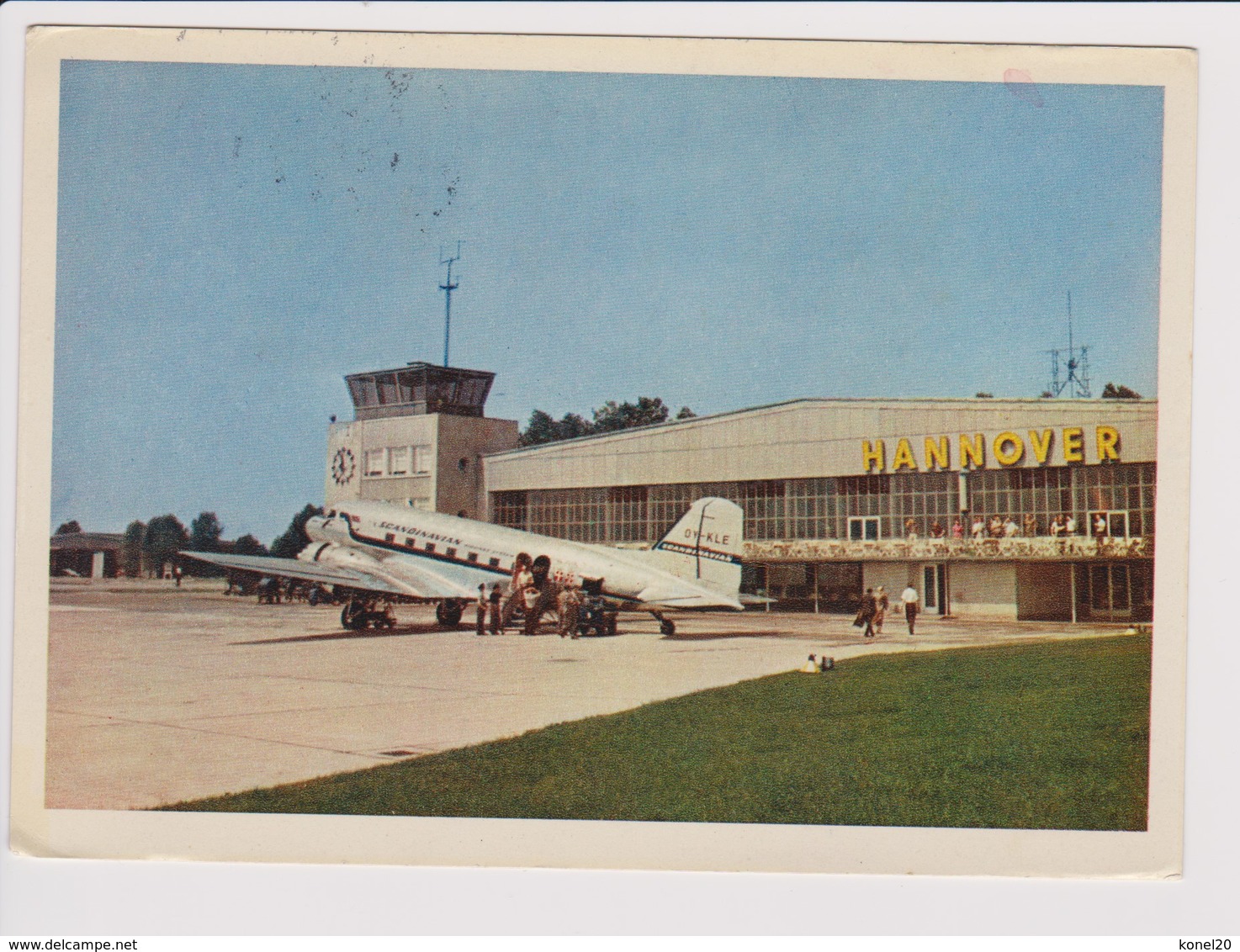 Vintage Rppc SAS S.A.S. Scandinavian Airlines System Douglas Dc-3 Aircraft @ Hannover Airport - 1919-1938: Between Wars