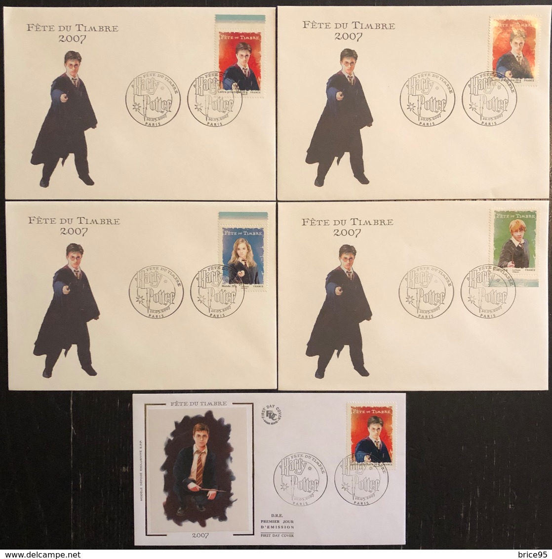 France FDC - Premier Jour - Lot De 5 FDC - Thématique Harry Potter - 2007 - 2000-2009