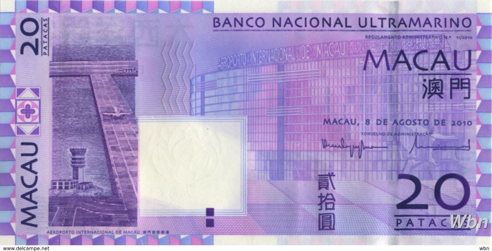 Macau (BNU) 20 Patacas (P81) 2010 -UNC - - Macao