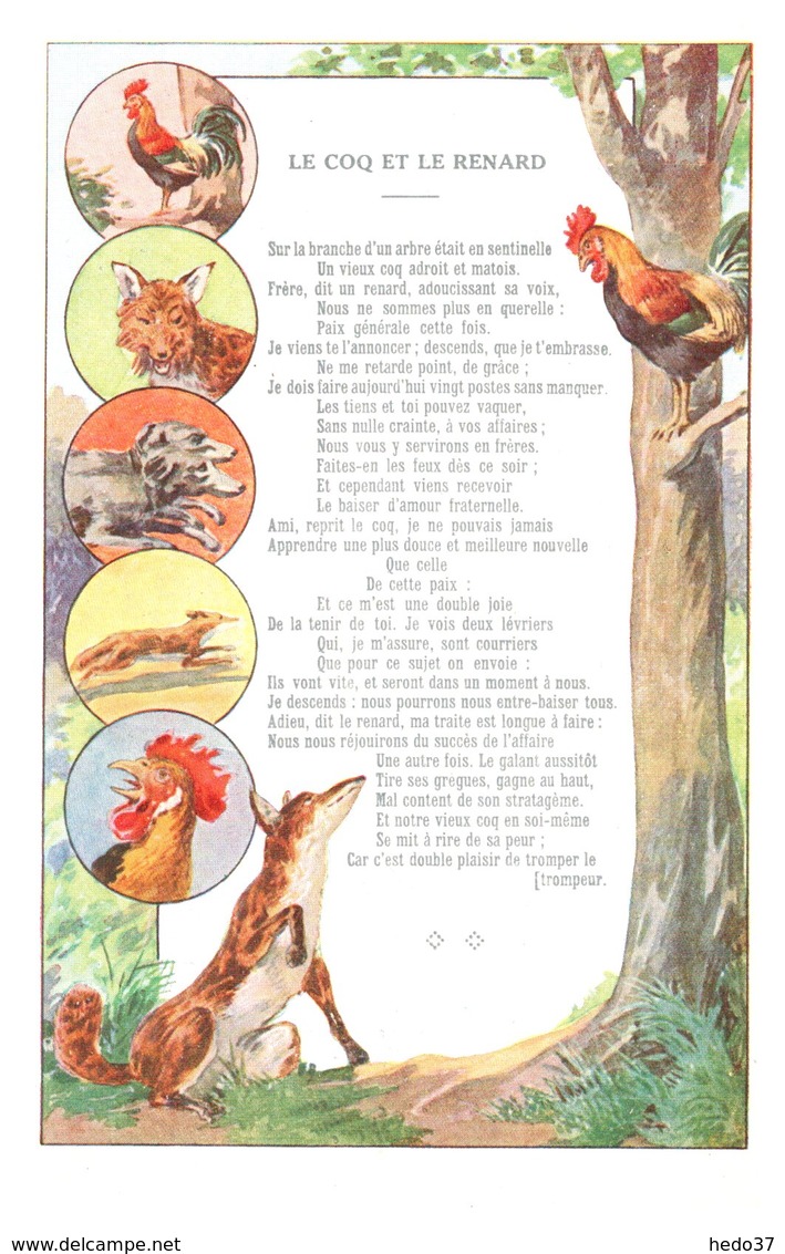 Conte Le Coq Et Le Renard - Publicité Le Pneu Bergougnan - Contes, Fables & Légendes