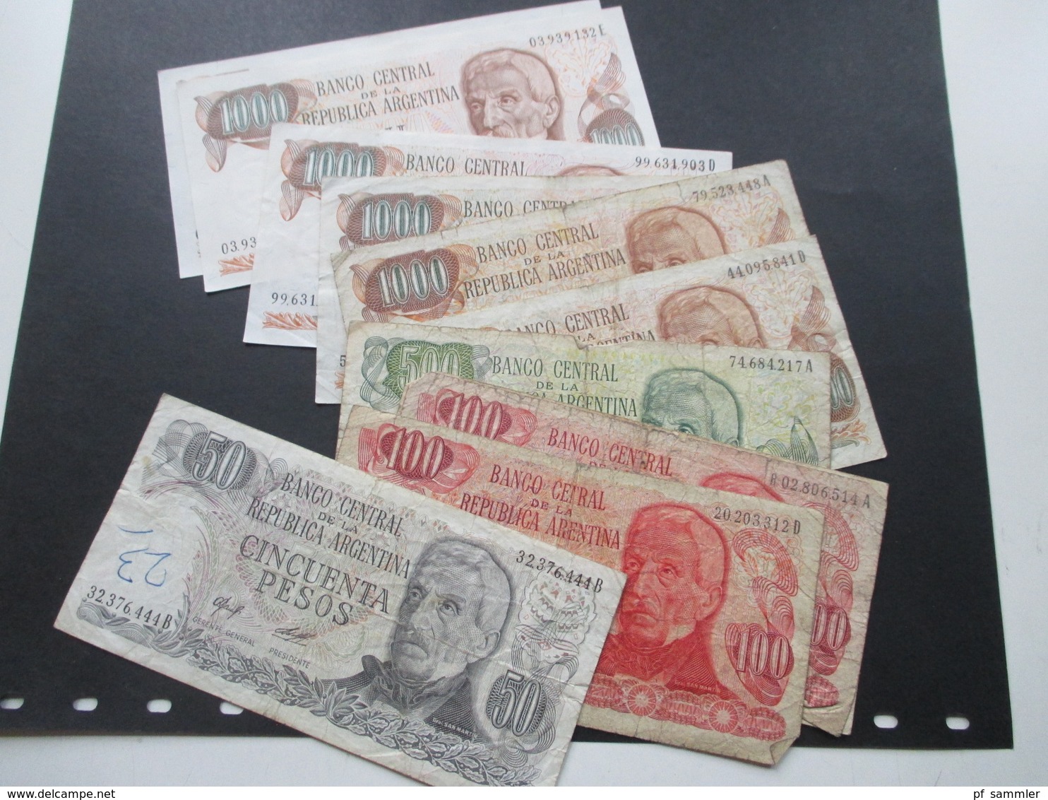 Argentinien 1970er Jahre Geldscheine Insgesamt 6850 Pesos 6x Mil Pesos (2x Davon Sehr Guter Zustand) Sonst Gebraucht!!!! - Argentine