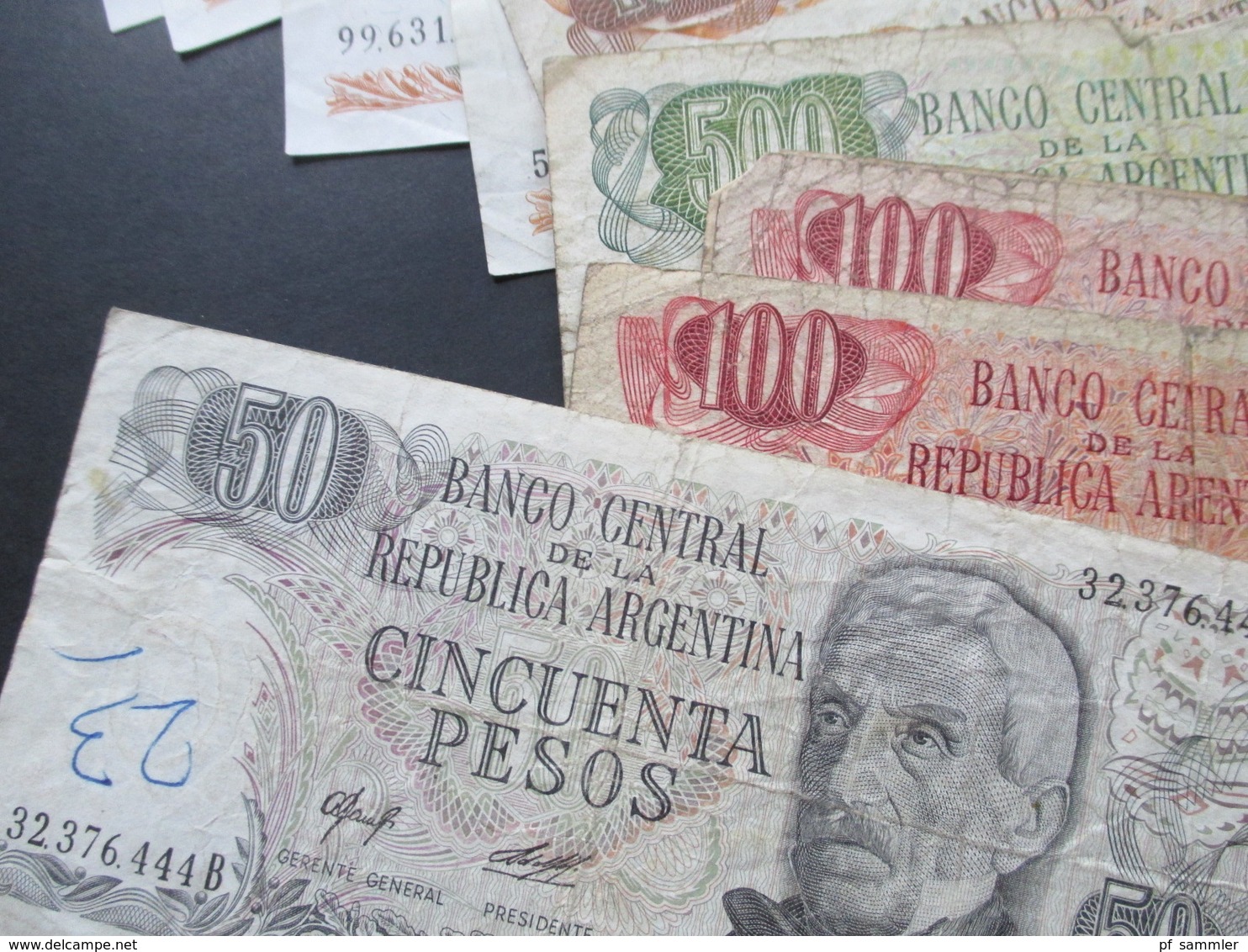 Argentinien 1970er Jahre Geldscheine Insgesamt 6850 Pesos 6x Mil Pesos (2x Davon Sehr Guter Zustand) Sonst Gebraucht!!!! - Argentinien