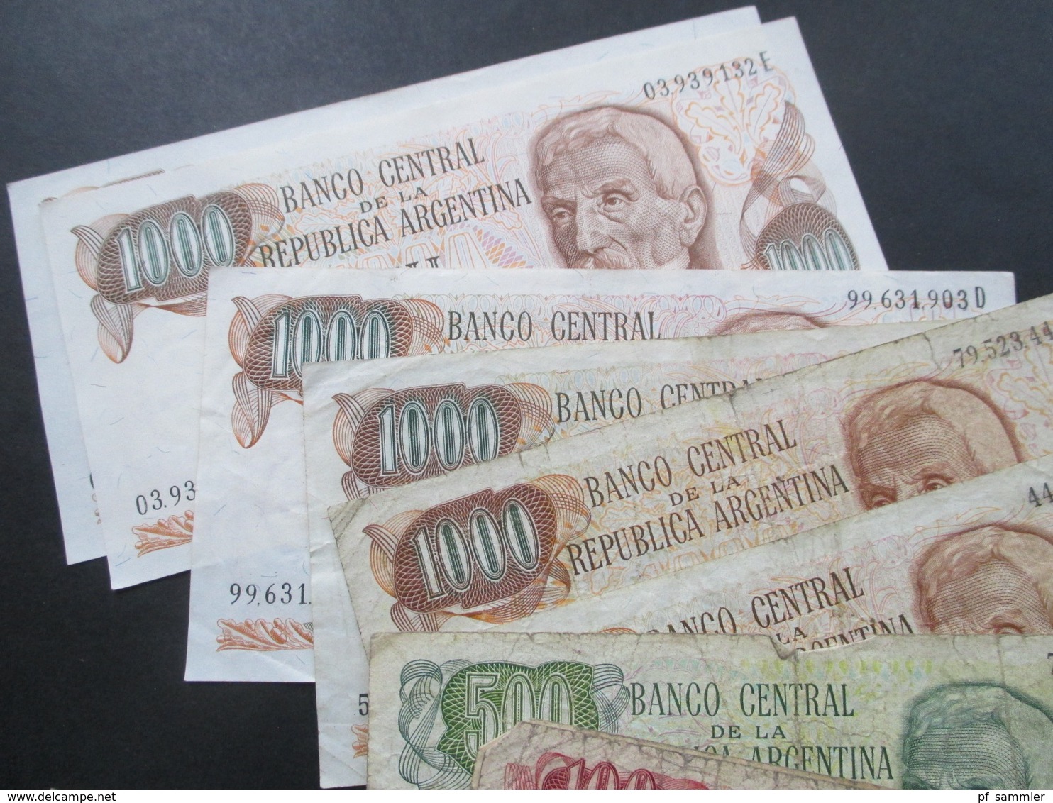 Argentinien 1970er Jahre Geldscheine Insgesamt 6850 Pesos 6x Mil Pesos (2x Davon Sehr Guter Zustand) Sonst Gebraucht!!!! - Argentine