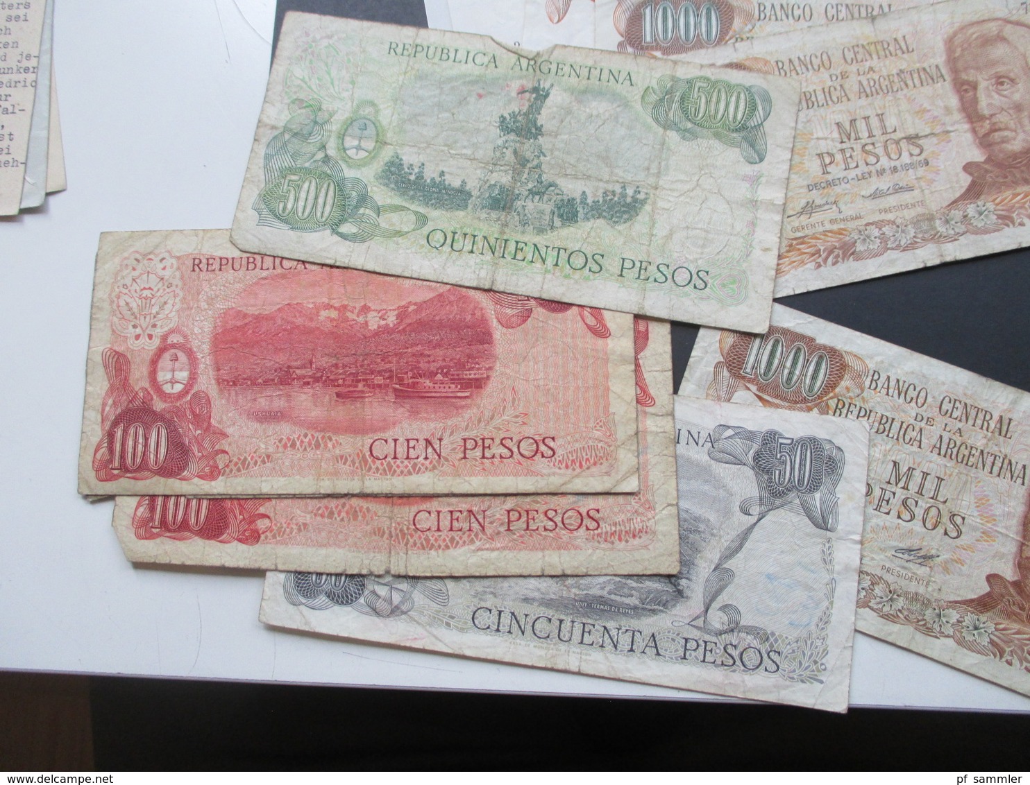 Argentinien 1970er Jahre Geldscheine Insgesamt 6850 Pesos 6x Mil Pesos (2x Davon Sehr Guter Zustand) Sonst Gebraucht!!!! - Argentinië