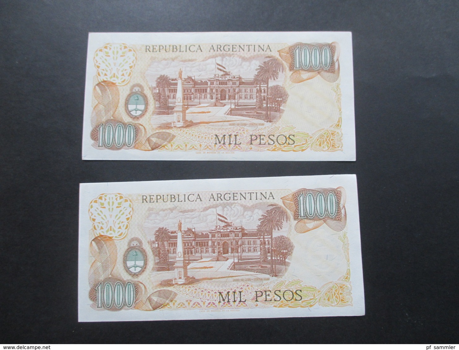 Argentinien 1970er Jahre Geldscheine insgesamt 6850 Pesos 6x Mil Pesos (2x davon sehr guter Zustand) sonst gebraucht!!!!