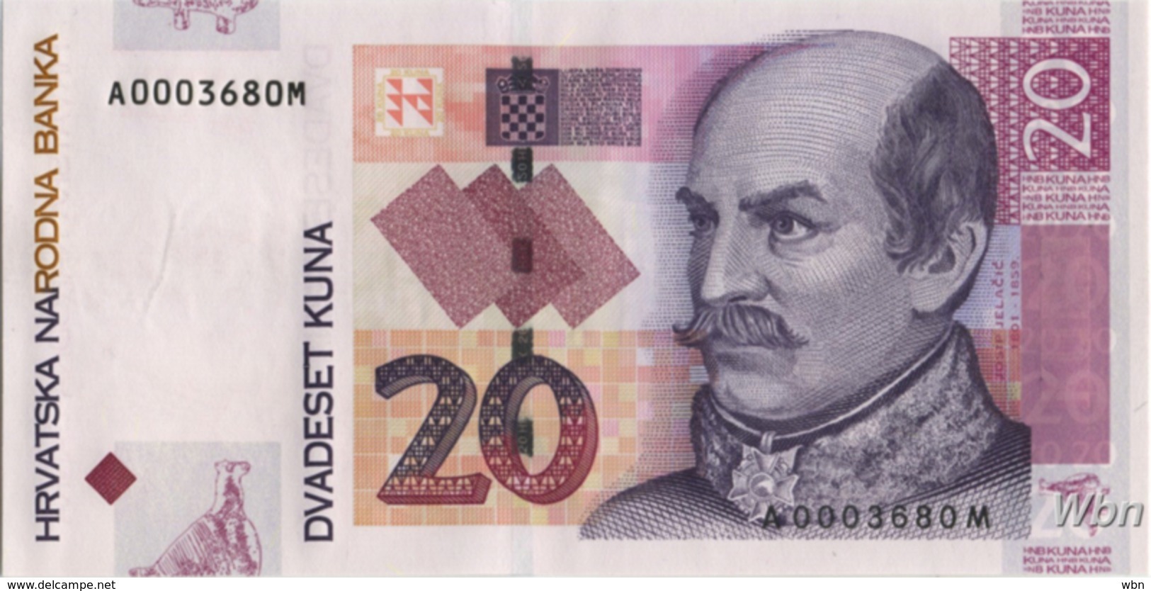 Croatie 20 Kuna (P39) 2001 -UNC- - Croacia