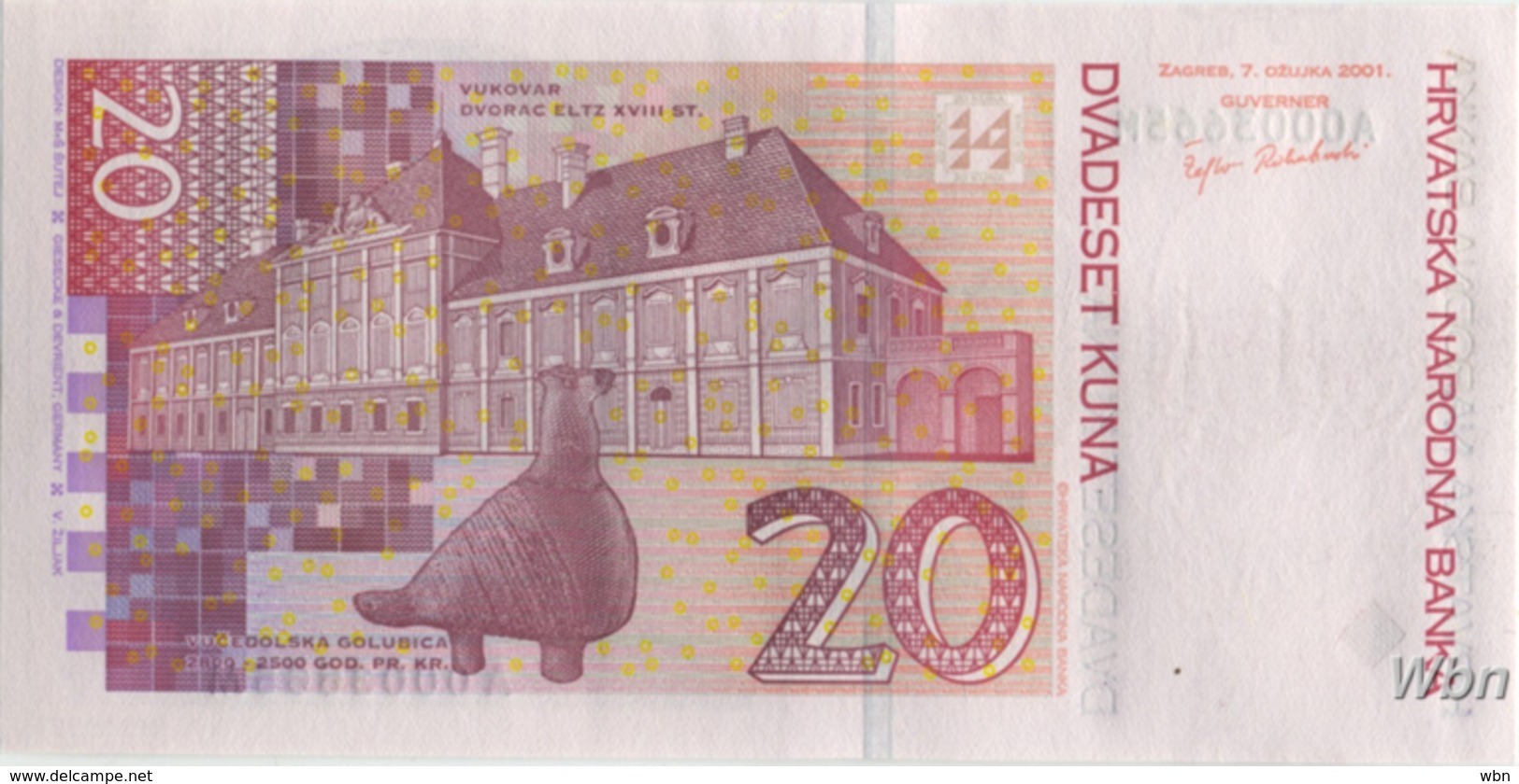 Croatie 20 Kuna (P39) 2001 -UNC- - Croatie