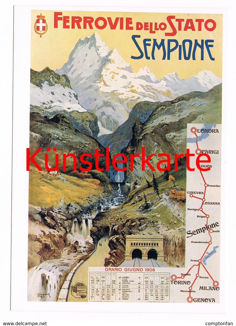 458 L. Gignoni Ferrovie Dello Stato Sempione Künstlerkarte - Altri & Non Classificati