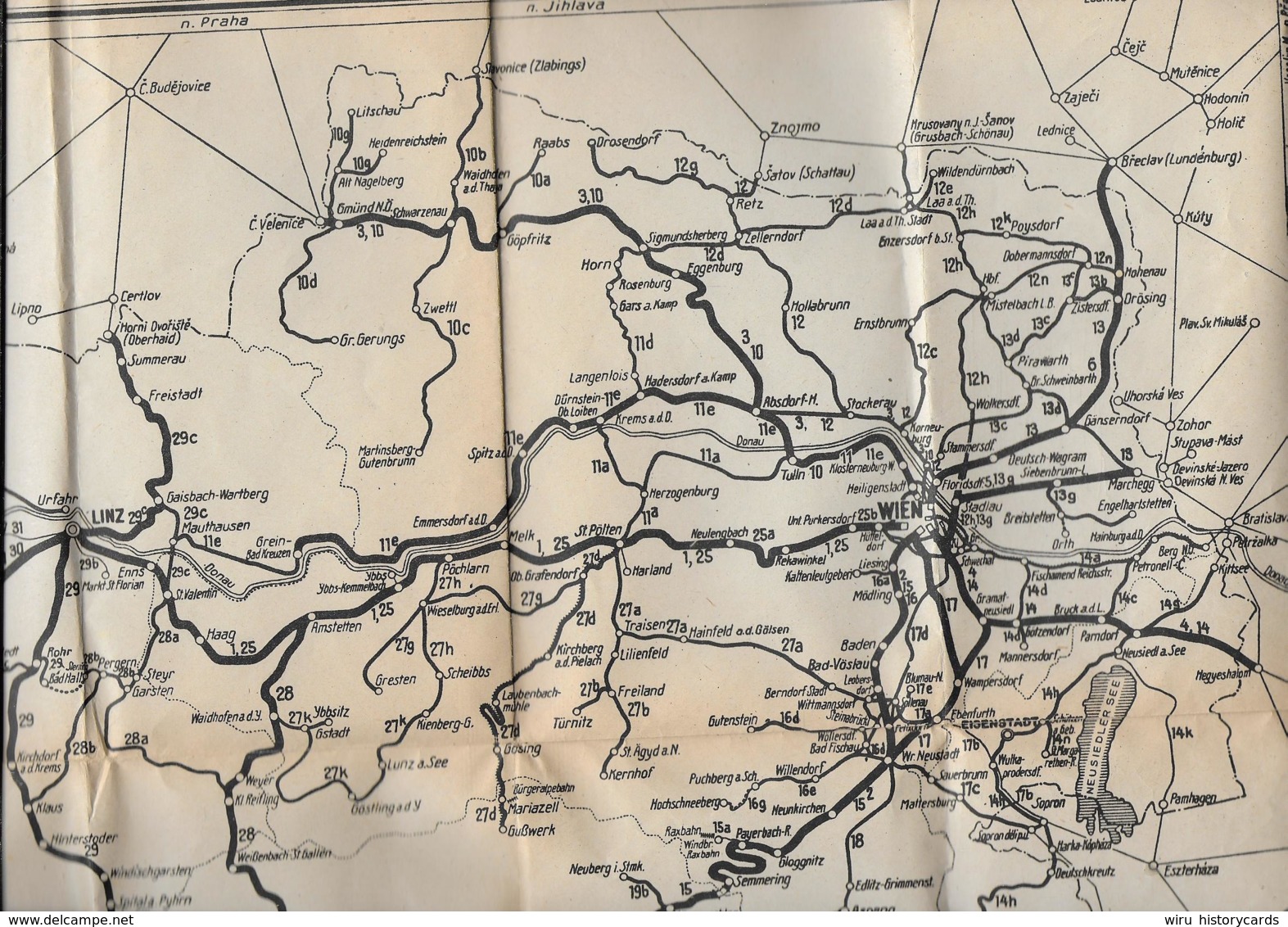 AK WZ L3  Übersichtskarte Zu Den Aushangfahrplänen Der Österr. Bundesbahnen Von K. Dietz 1947 - Europe