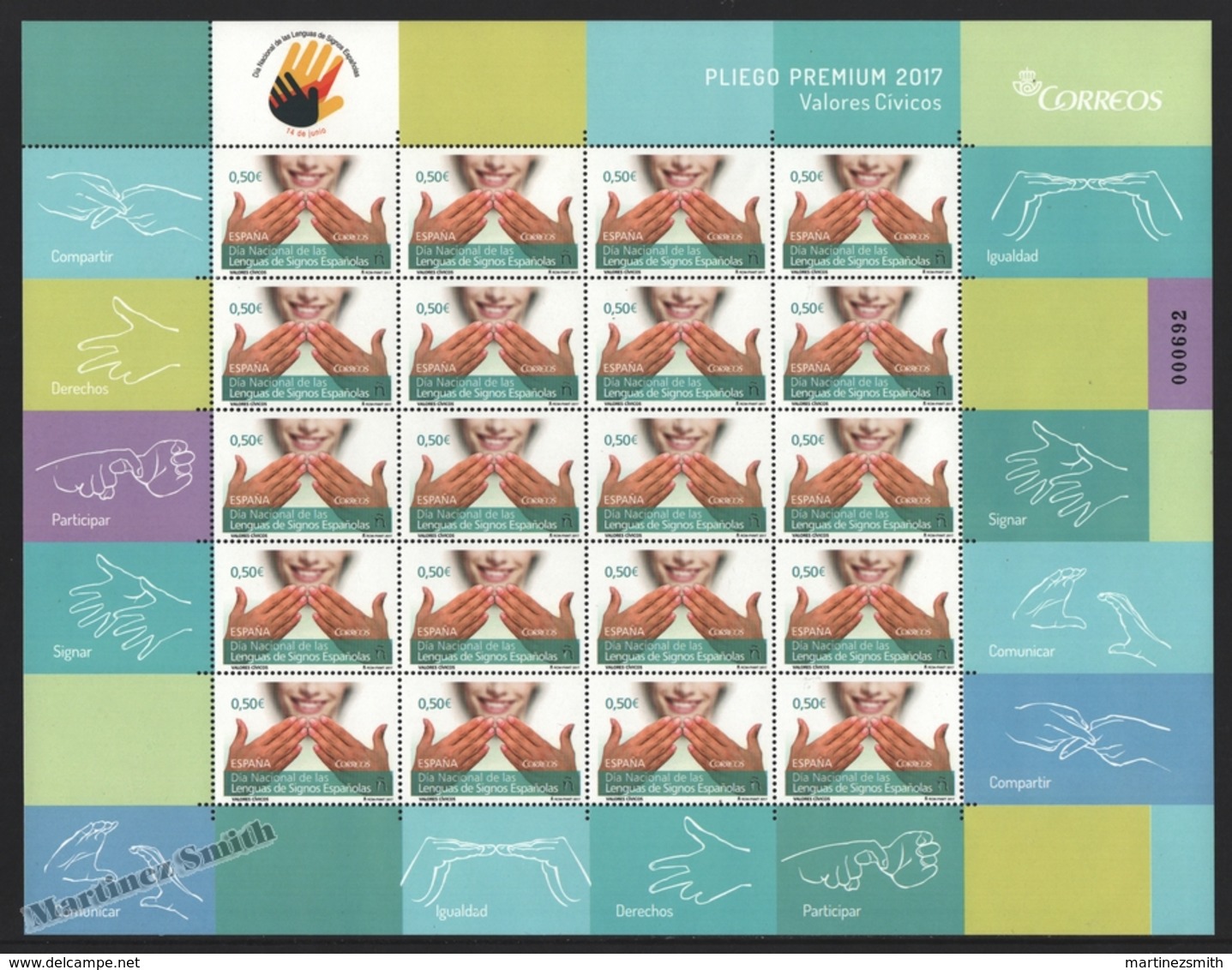 Espagne - Spain - España - Premium Sheet 2017 - Yvert 4881, National Day Spanish Sign Language - MNH - Full Sheets