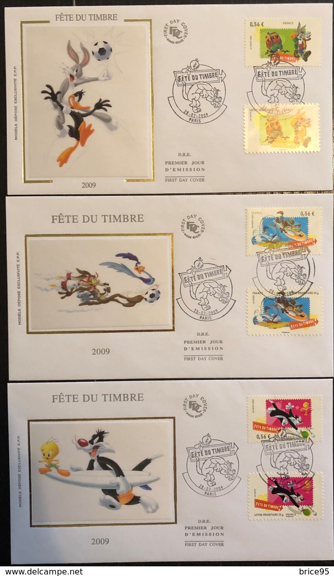 France FDC - Premier Jour - Lot De 3 FDC - Thématique Disney - 2009 - 2000-2009