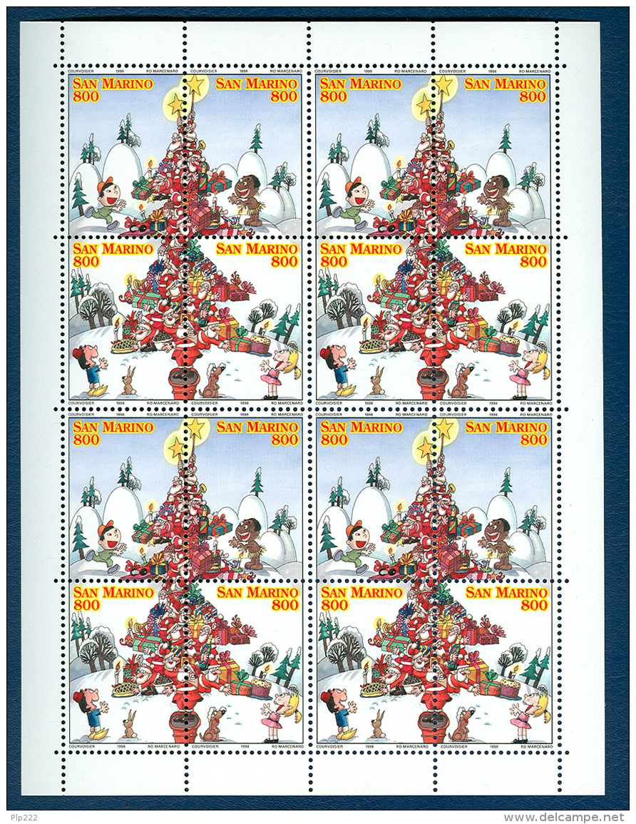 San Marino 1998 Natale Minifoglio Da 4 Sass.1649/52 **/MNH VF - Blocchi & Foglietti