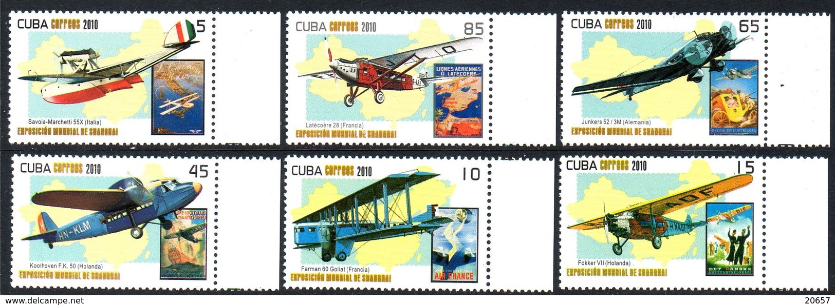 CUBA 4855/60 Avion, Italia, Espana, Maroc - Aviones