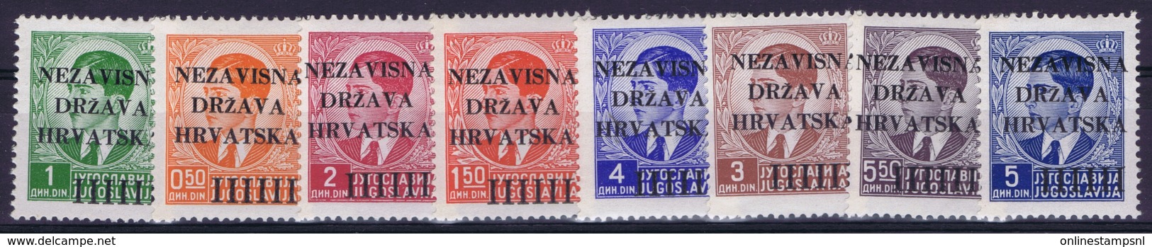 Craoatia Kroatien  Mi 1 - 8  MH/* Flz/ Charniere 1941 - Kroatien