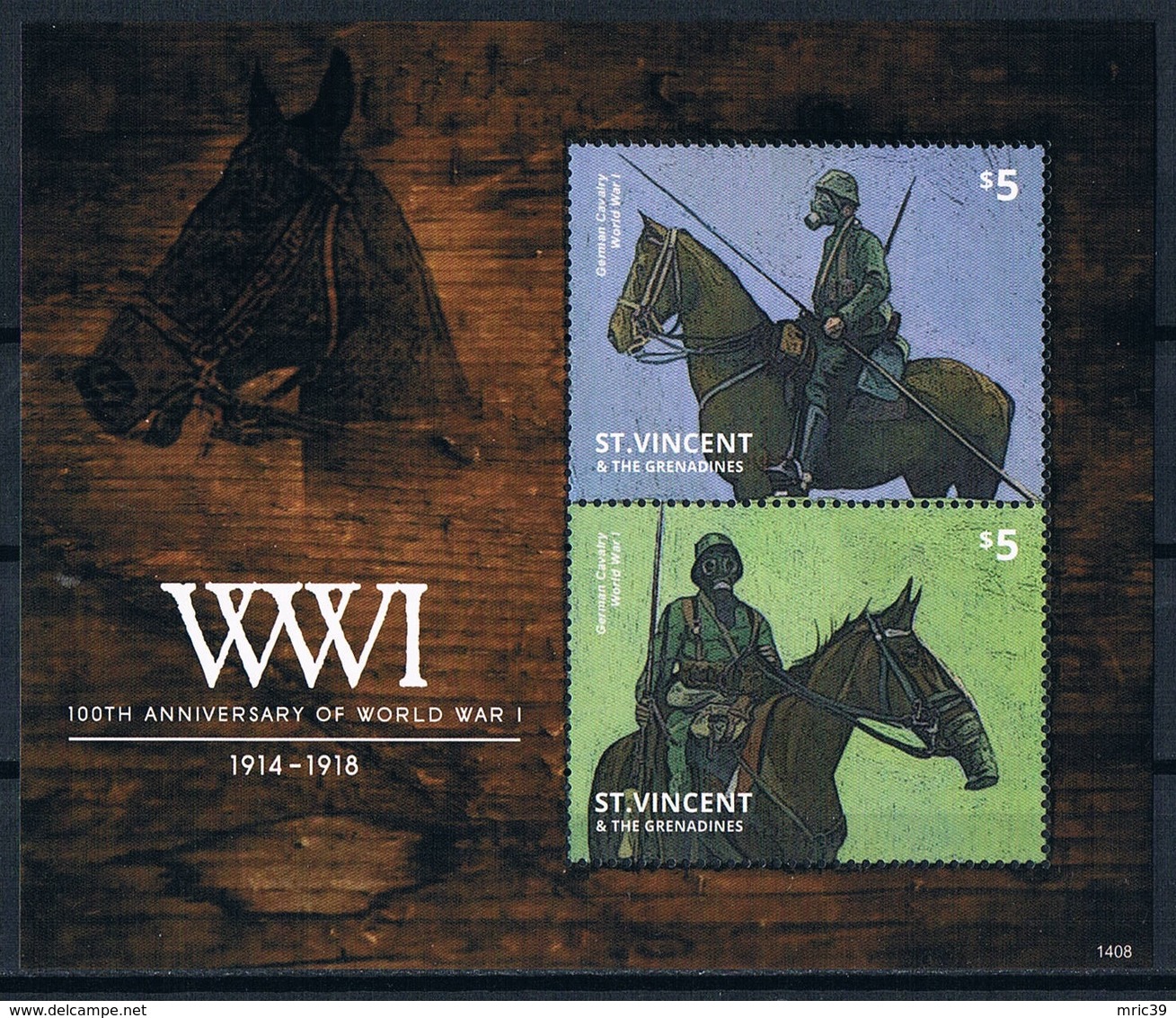 Bloc Sheet 1ere Guerre Mondiale World War 1  MNH  Neuf ** St Vincent & The Grenadines 2014 - Guerre Mondiale (Première)