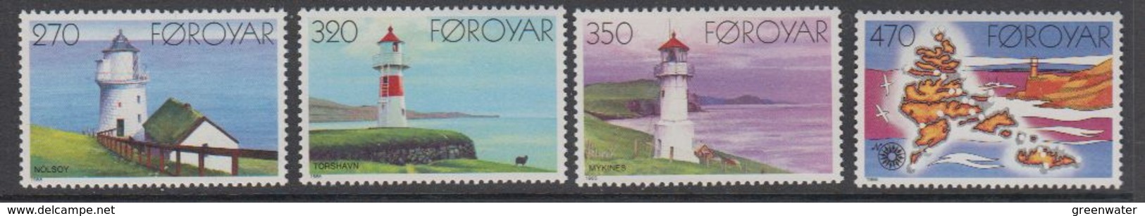 Faroe Islands 1985 Lighthouses 4v ** Mnh (42575) - Isole Faroer