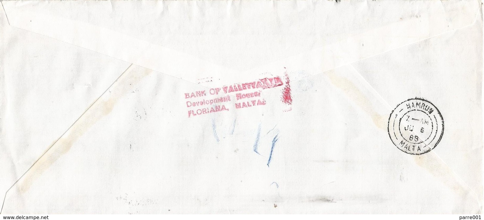 Malta 1988 Floriana Priest Boeing 720B Airplane Bank Of Valletta Registered Domestic Cover - Malte