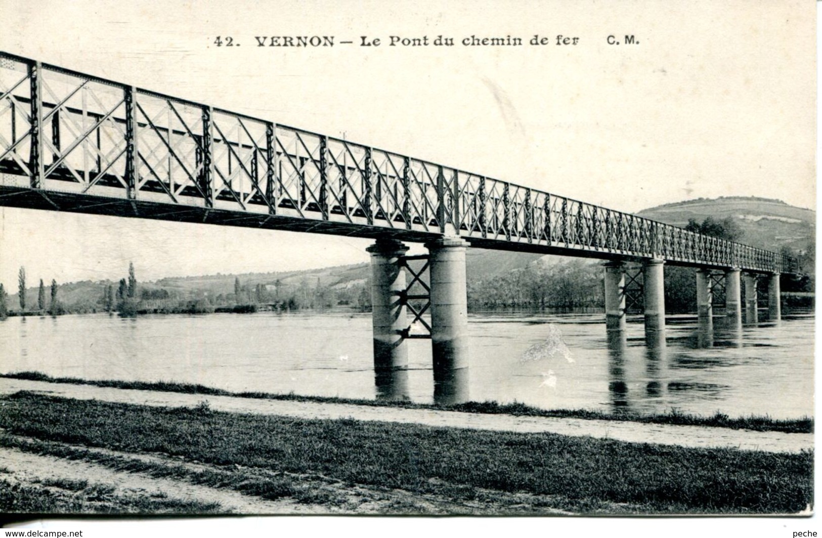 N°72480 -cpa Vernon -le Pont Du Chemin De Fer- - Ouvrages D'Art