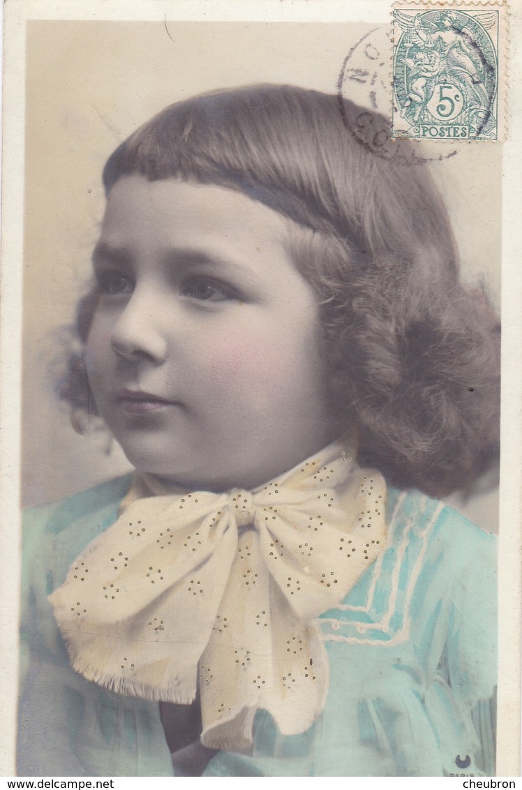 CARTE FANTAISIE .CPA COLORISÉE.  PORTRAIT ENFANT . ANNEE 1906 - Portraits