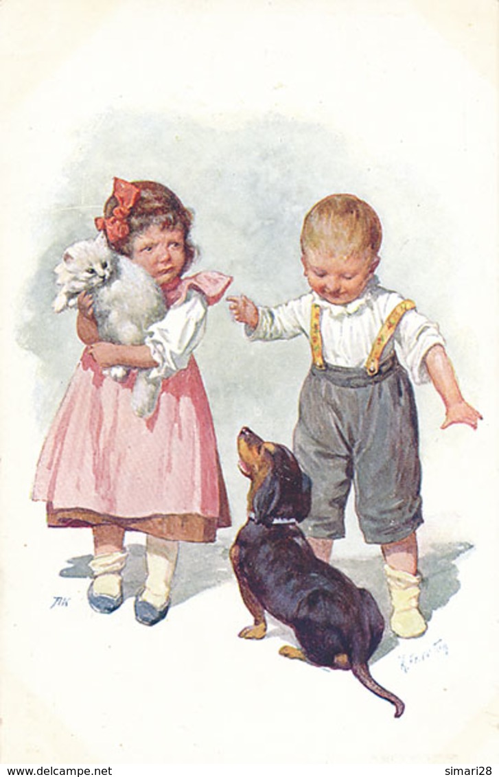 ENFANTS - CHIEN BASSET - CHAT   ( ILLUSTRATEUR KARL FEIERTAG ) - Feiertag, Karl